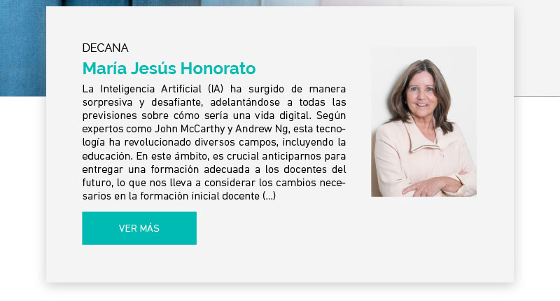 Columna de opinión María Jesús Honorato, Decana de la Facultad de Educación UDLA: Inteligencia Artificial