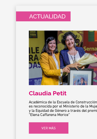 Académica de la Escuela de Construcción de UDLA es reconocida por el Ministerio de la Mujer y la Equidad de Género a través del premio “Elena Caffarena Morice”